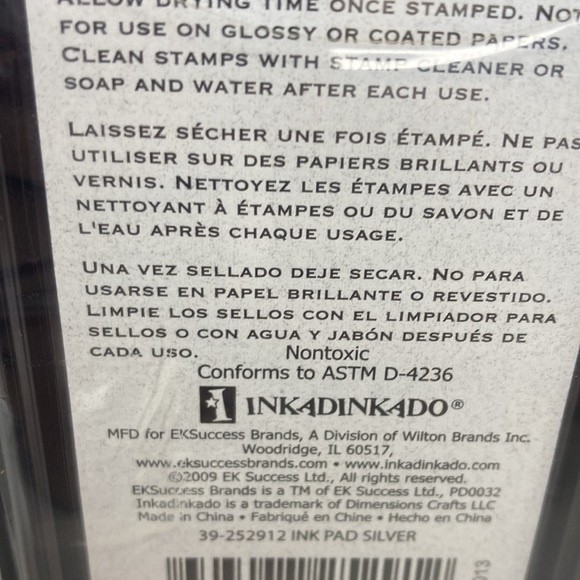 Inkadinkado Pigment Based Ink Stamp Pad Silver Set of 3 Crafts - Picture 7 of 13